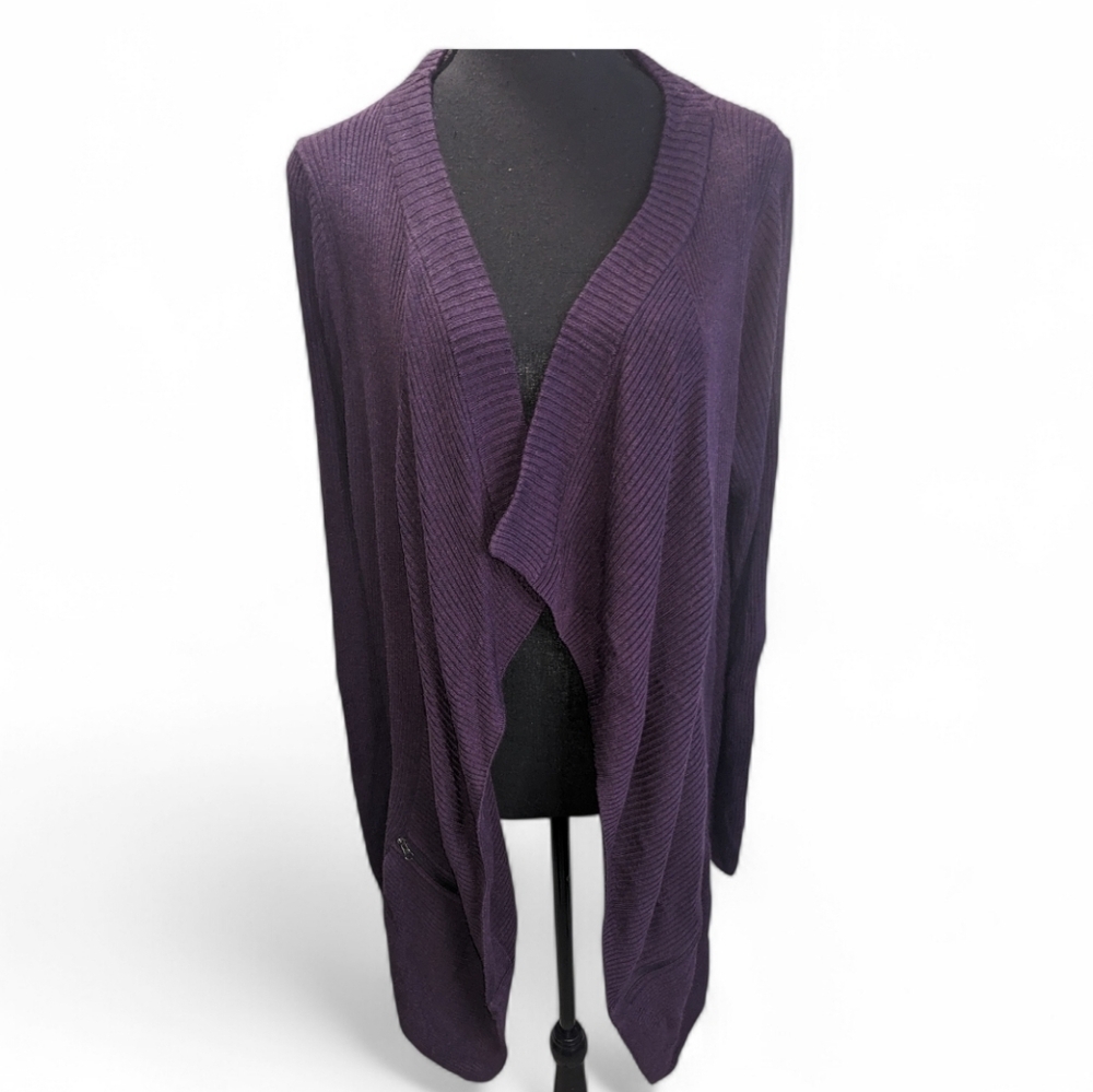 lululemon Express Yourself Wrap Deep Purple Cardigan Size 10 Lagenlook